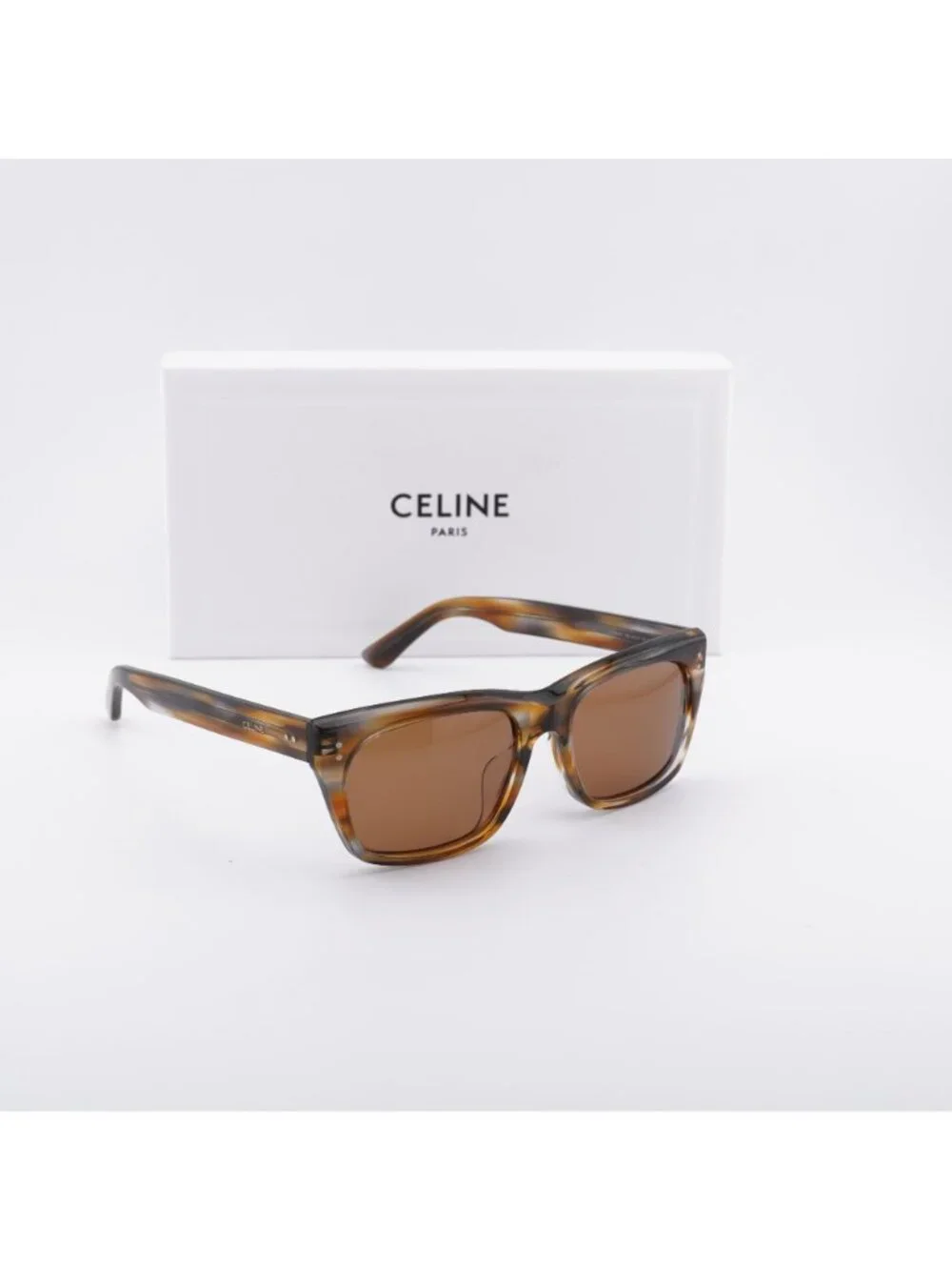 Celine CL40060F 55J Square Sunglasses - Brown / Roviex